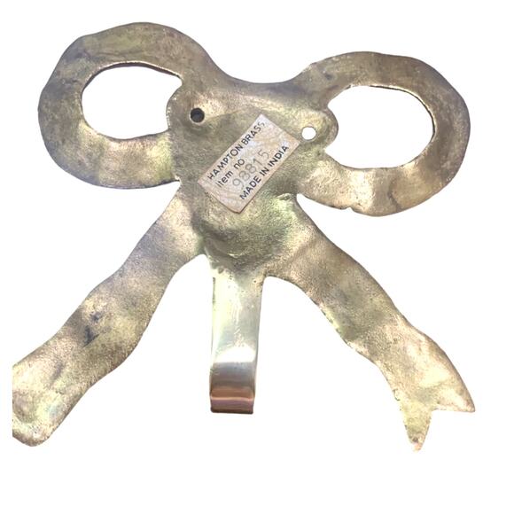 Hampton Brass Ribbon Bow Wall Door Hook Solid Brass Made in India‎ - Picture 4 of 5
